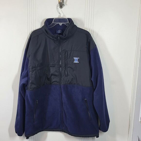 Xavier University Men's Blue Fleece Jacket - Picture 1 of 10
